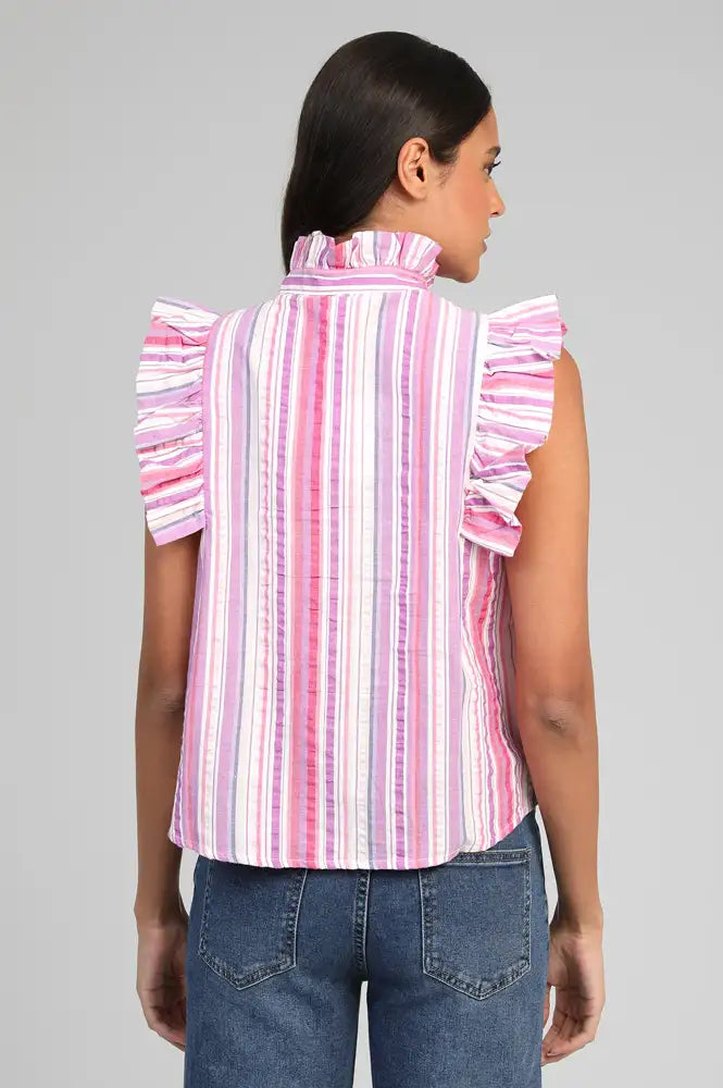 An'ge Selise Striped Ruffle Blouse - The Mercantile London