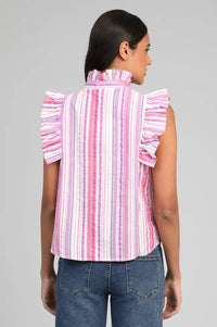 An'ge Selise Striped Ruffle Blouse - The Mercantile London