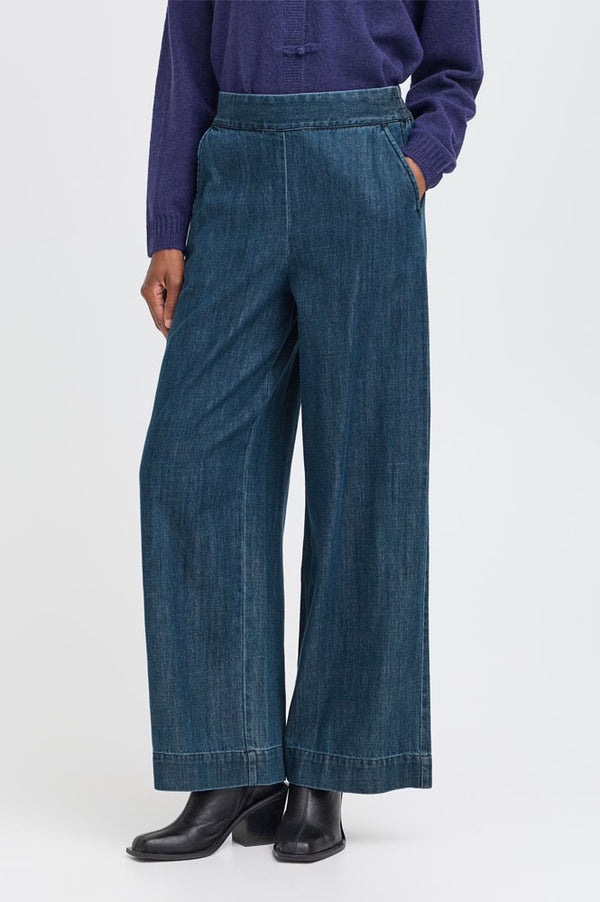 ICHI Aubery Denim Trousers - The Mercantile London