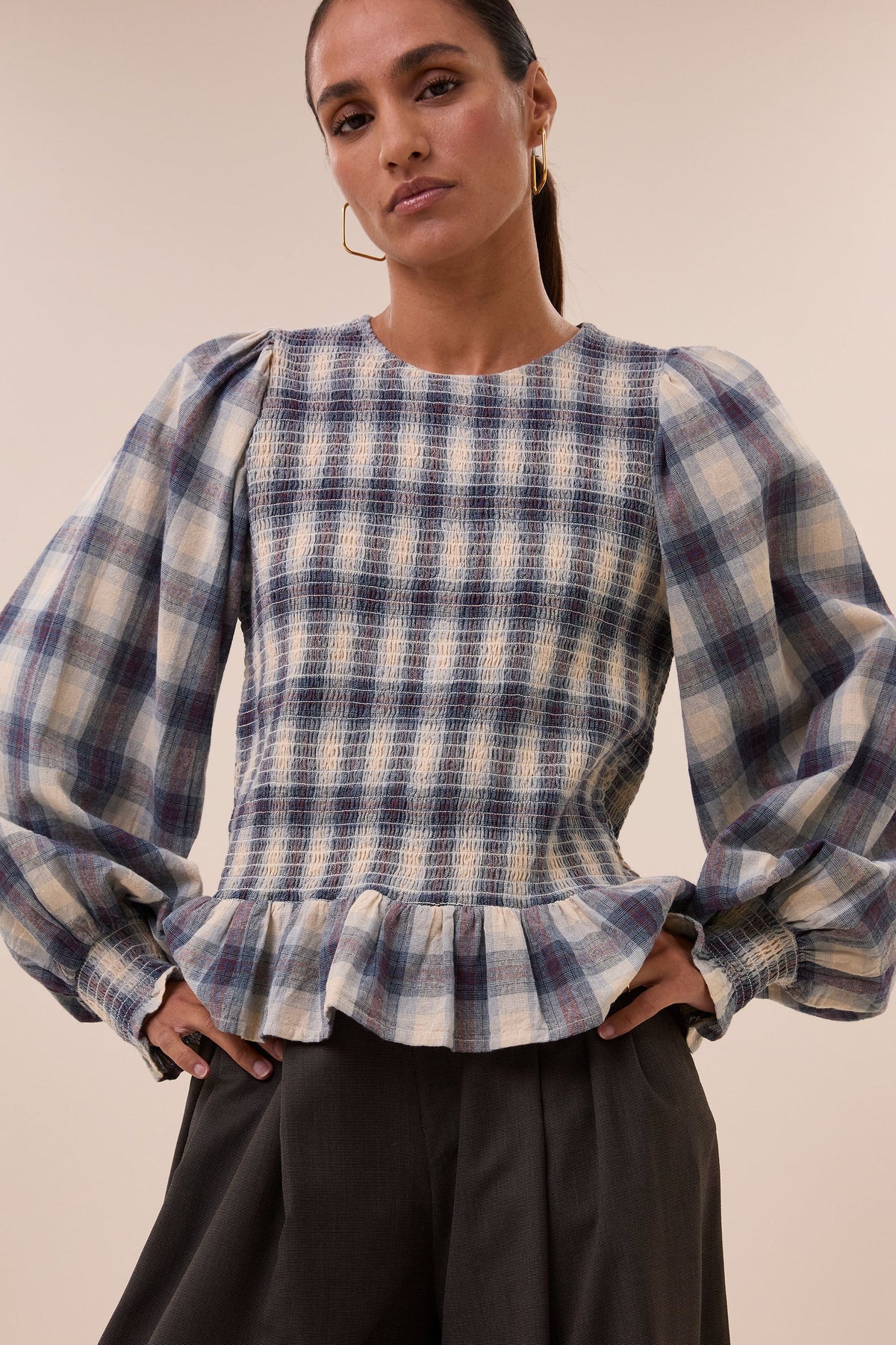 By-Bar Yena Tokyo Check Blouse