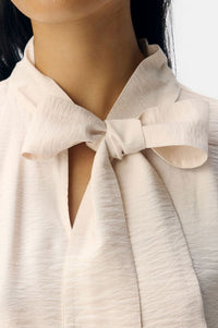 Object Jacira Cream Pussy-Bow Blouse - The Mercantile London