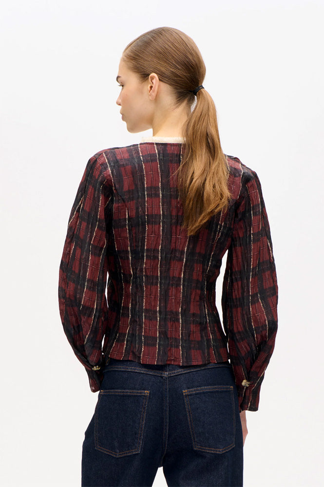 Baum Und Pferdgarten Millea Dark Red Check Top - The Mercantile London