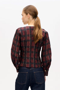 Baum Und Pferdgarten Millea Dark Red Check Top - The Mercantile London