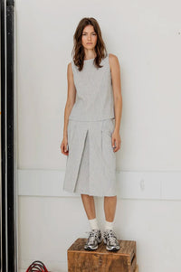 Project AJ117 Smilla Indigo Striped Skirt - The Mercantile London