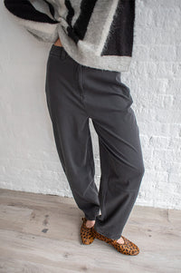 ICHI Kate Dark Grey Trousers - The Mercantile London