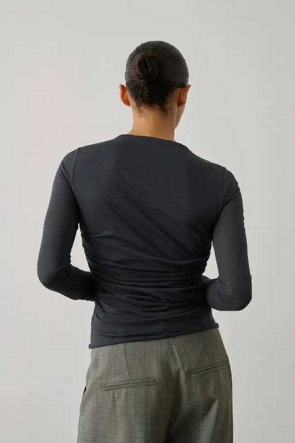 Soeur Gaia Blue Grey Slinky Top - The Mercantile London
