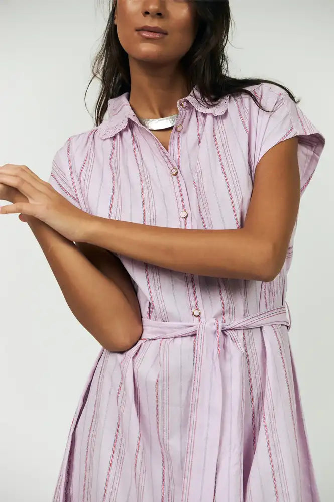 Lolly's Laundry Bey Lilac Stripe Shirt Dress - The Mercantile London