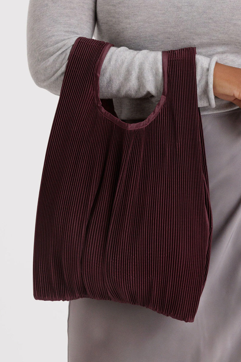 Baggu Pleated Mahogany Bag