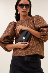 By-Bar Jet Copper Cheetah Sparkle Blouse