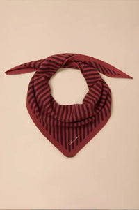 TBCo Berry Stripe Merino Triangle Scarf