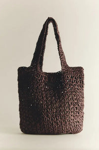 Yerse Chocolate Raffia Bag - The Mercantile London