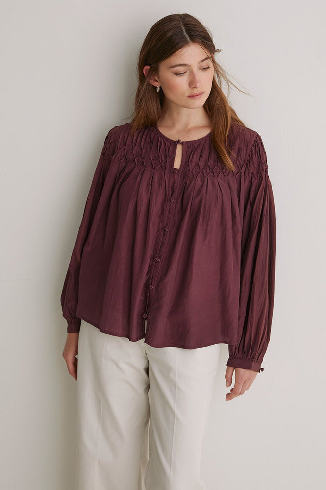 Yerse Sabannah Aubergine Blouse - The Mercantile London