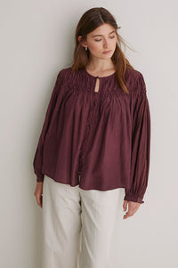 Yerse Sabannah Aubergine Blouse - The Mercantile London