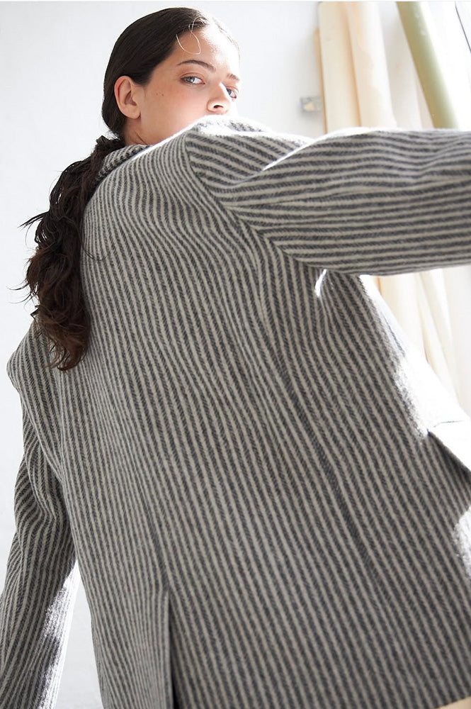 Stella Nova Striped Oversized Wool Blazer - The Mercantile London