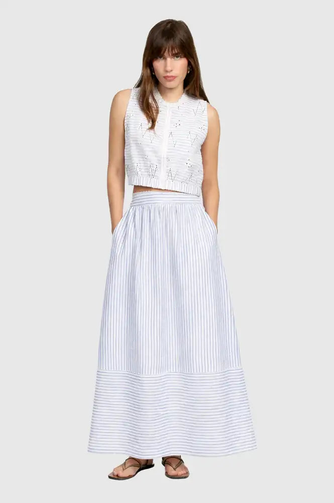 An'ge Ralyta Blue Striped Skirt - The Mercantile London
