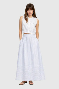 An'ge Ralyta Blue Striped Skirt - The Mercantile London