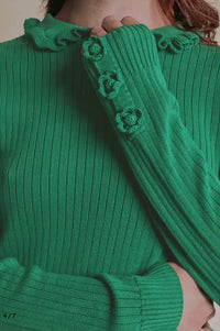 Emile Et Ida Eliane Olive Green Knitted Jumper
