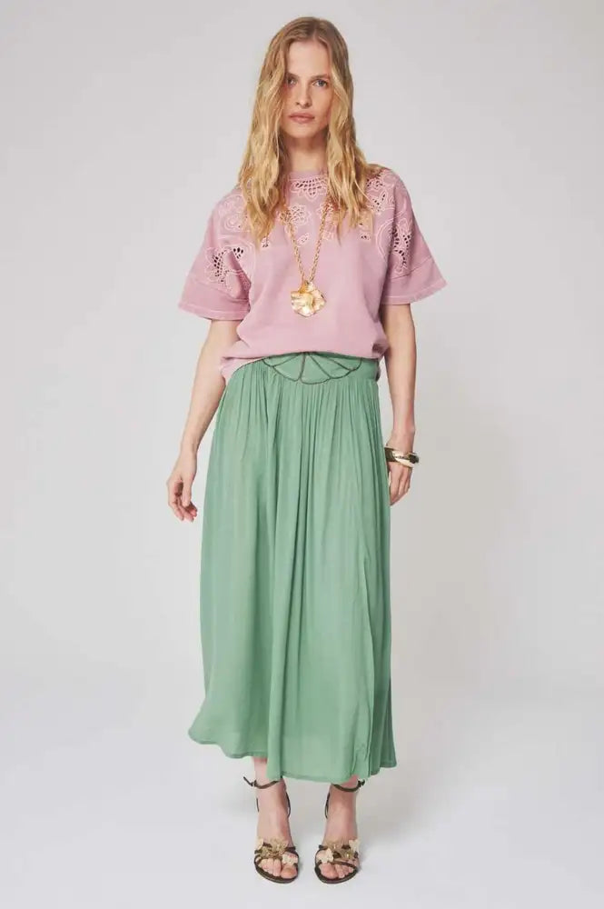 Louizon Kalin Green Maxi Skirt - The Mercantile London