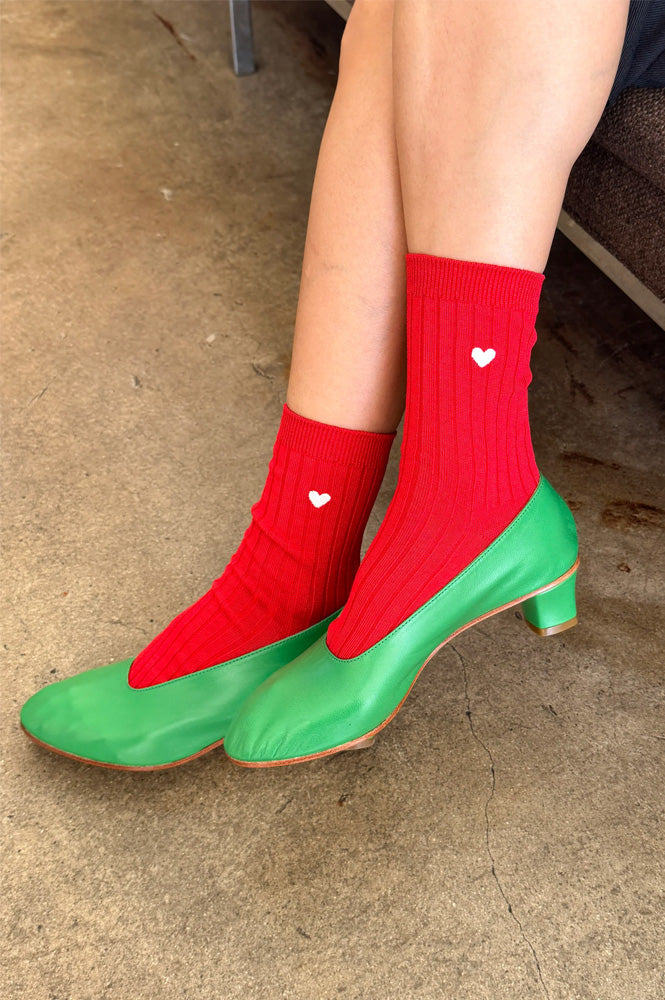 Le Bon Shoppe Embroidered Classic Red Her Socks - The Mercantile London