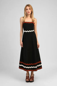 An'ge Ovalentin Black Ric Rac Dress