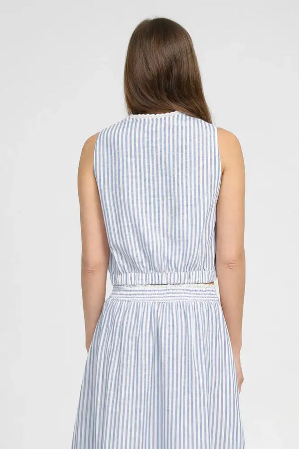 An'ge Salyta Blue Striped Top - The Mercantile London
