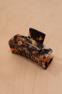 B.M.L Hortense Resin Orange/Black Hair Claw - The Mercantile London