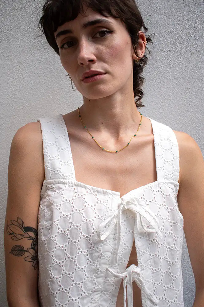 Shyla Venus Slim Malachite Necklace
