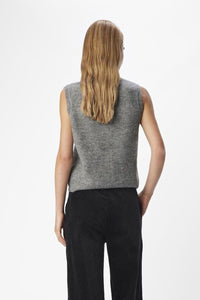 Object Diana Grey Melange V-Neck Knitted Vest - The Mercantile London