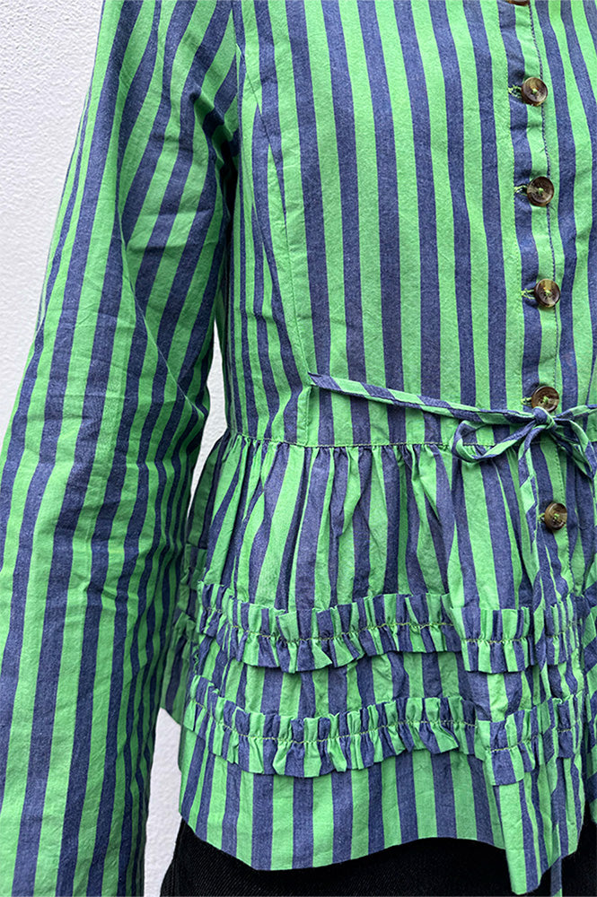 Damson Madder Madison Navy Pop Green Stripe Blouse
