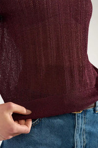 Numph Misla Fig Short Sleeve Top