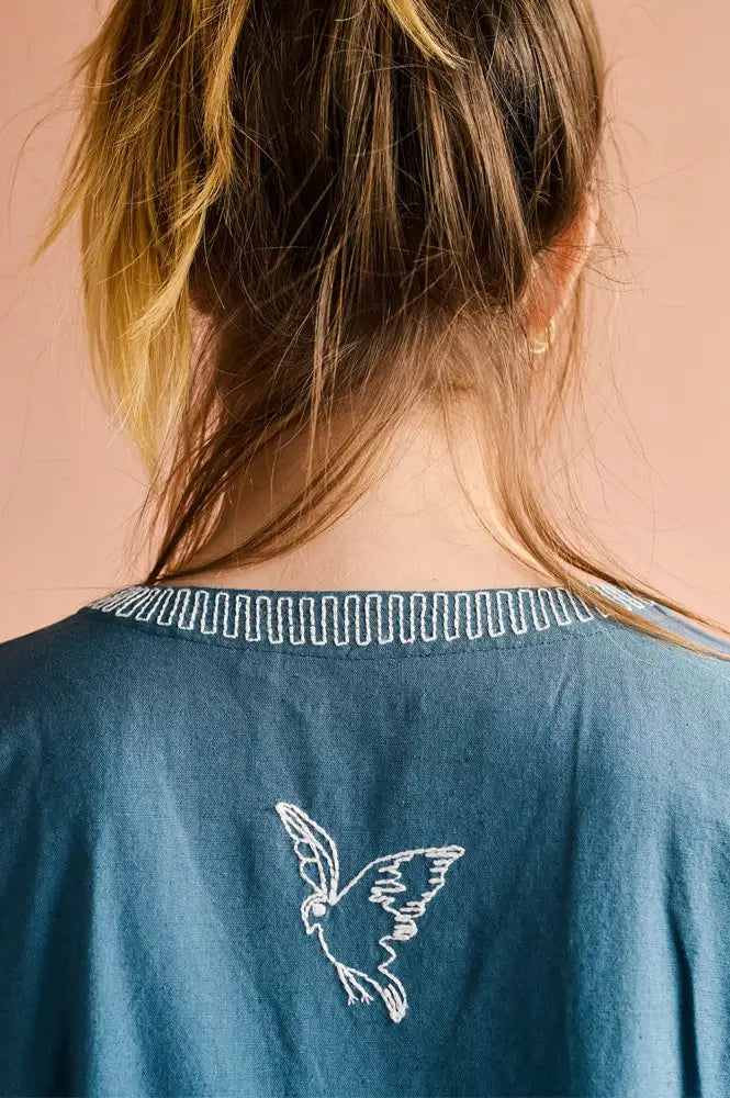Habiba Vanessa Blue Moon Embroidered Dress