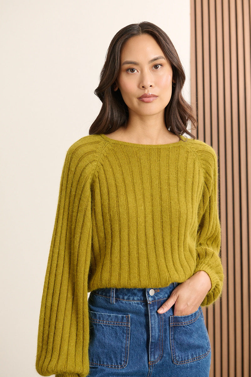 Garance Timothe Olive Knitted Jumper - The Mercantile London