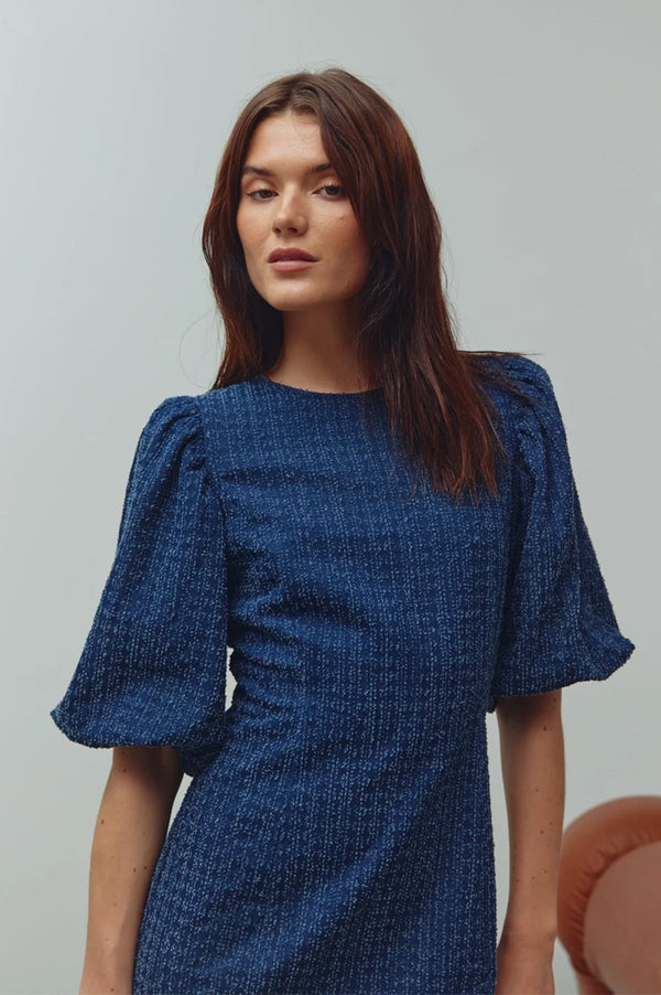 Noella Michaela Dark Blue Wash Dress - The Mercantile London
