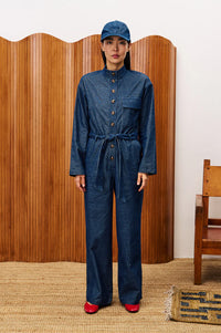FRNCH Calmlie Navy Blue Jumpsuit - The Mercantile London