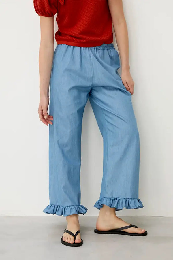 Diarte Norte Light Denim Trousers - The Mercantile London