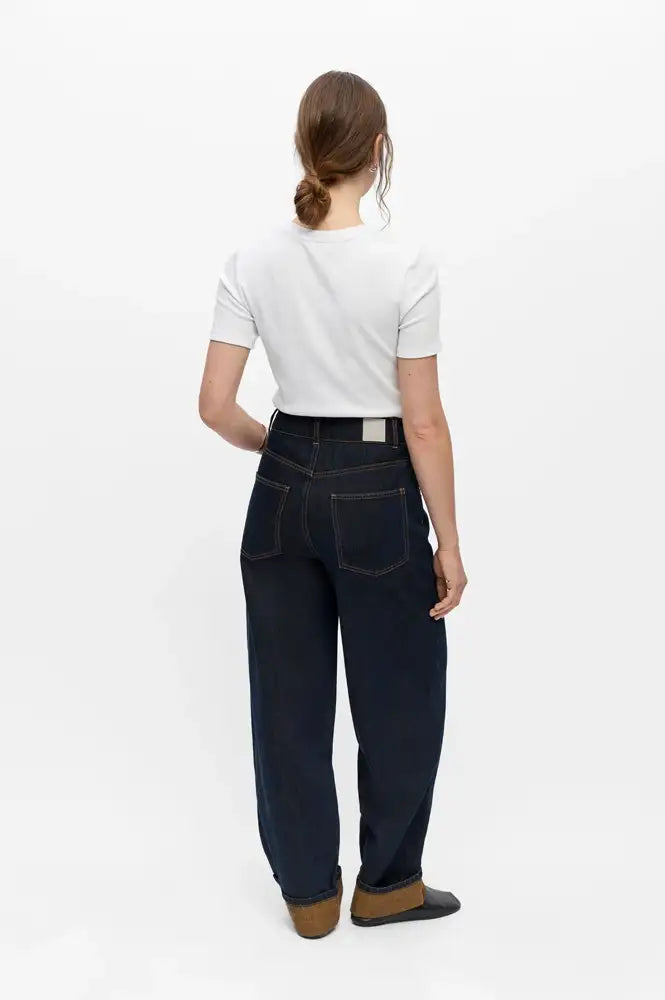 Object Isira Dark Blue Denim Cuffed Jeans