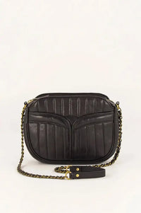 Sessùn Divine Black Leather Shoulder Bag