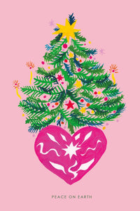 Hutch Cassidy Folk Peace Christmas Tree Christmas Card - The Mercantile London