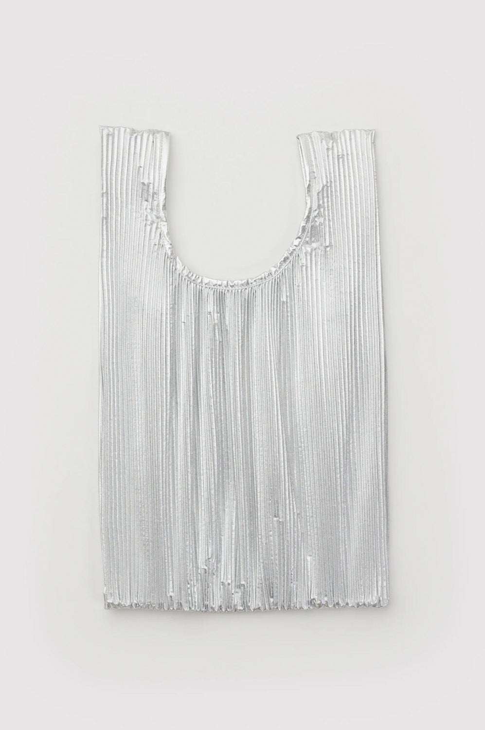 Baggu Pleated Silver Metallic Standard Bag - The Mercantile London