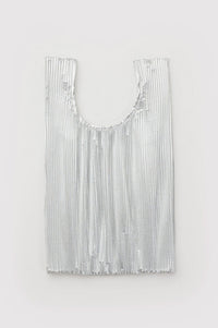 Baggu Pleated Silver Metallic Standard Bag - The Mercantile London
