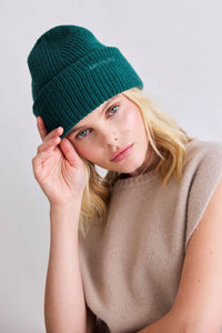 Arctic Fox Embroidered Alpine Fern Merino Beanie