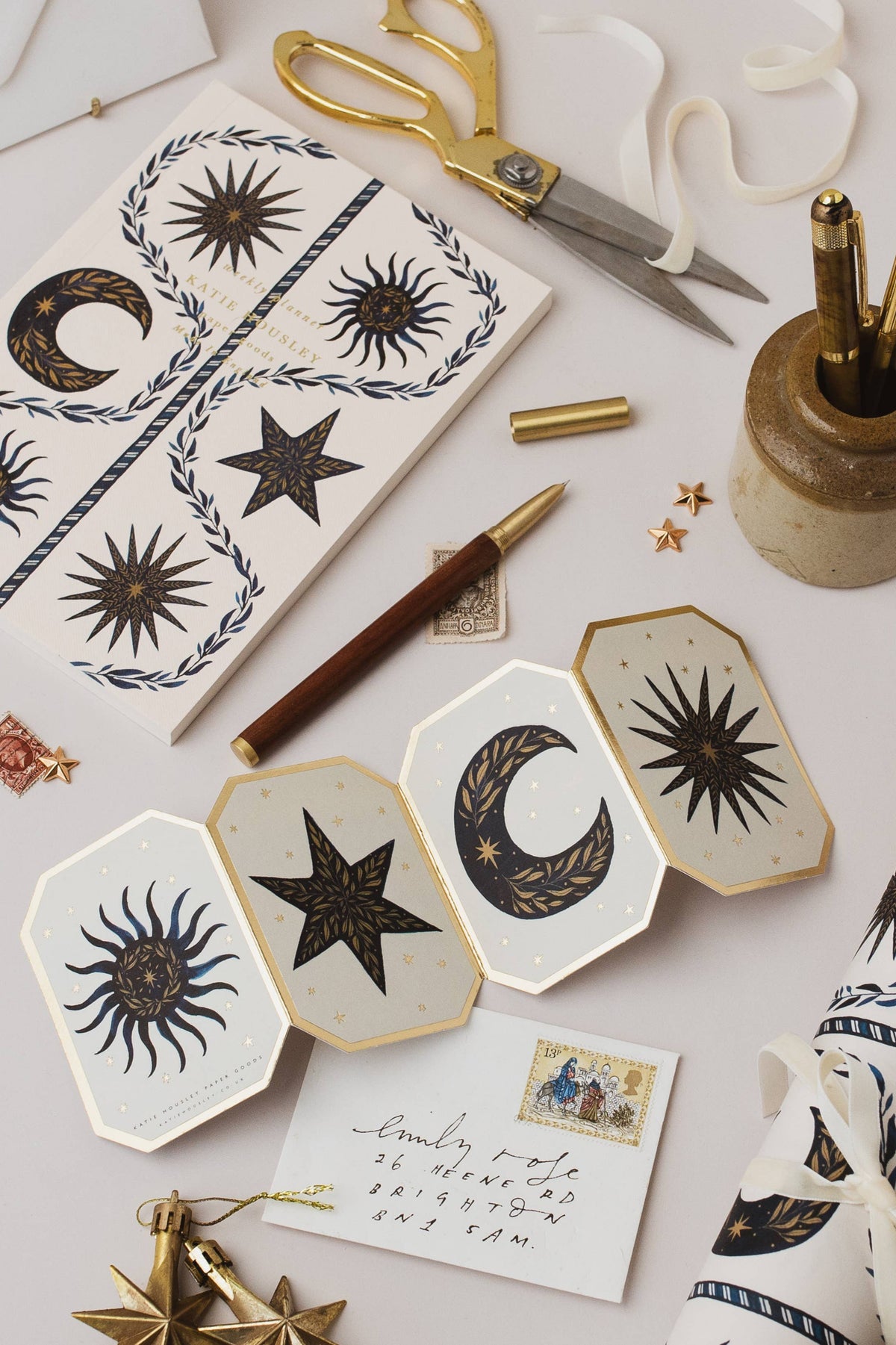Katie Housley Celestial Concertina Card - The Mercantile London