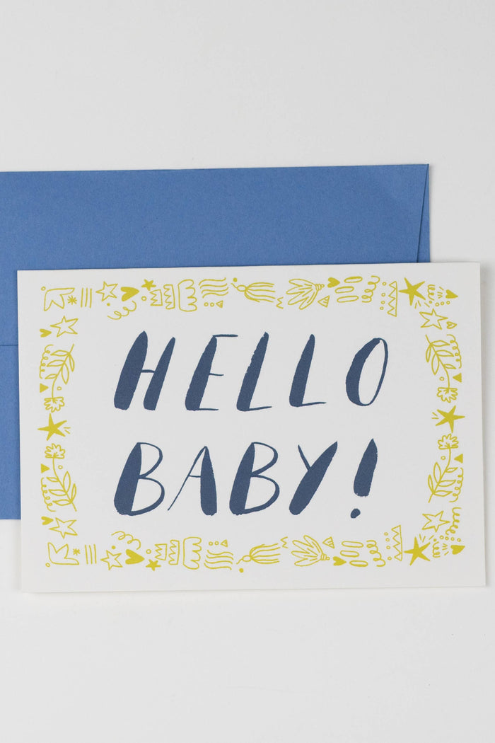 Hello Baby Card | New Baby | Gender Neutral - The Mercantile London