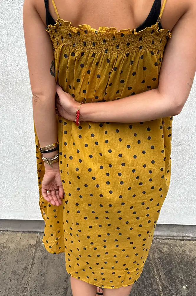 Habiba Sonia Masala Dotted Strap Dress