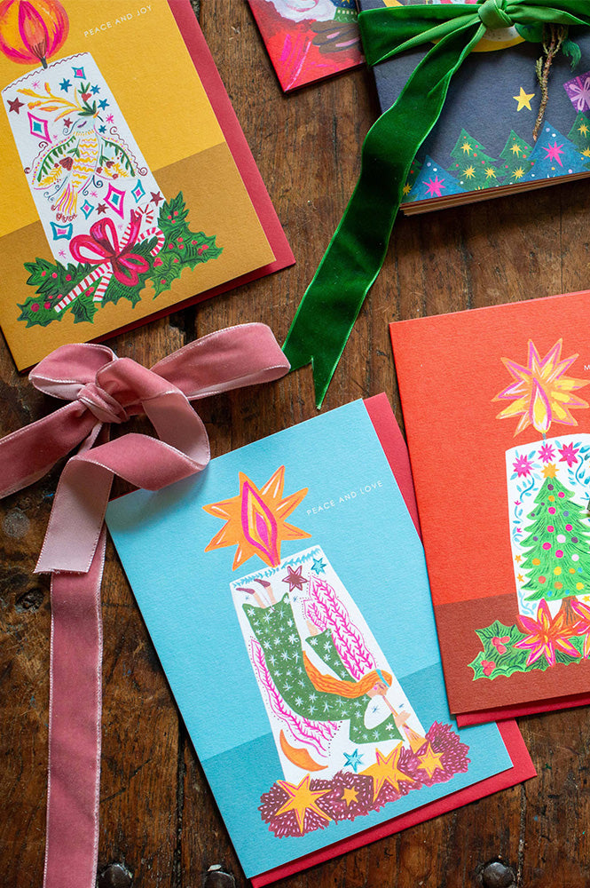 Hutch Cassidy Candle Angel Christmas Card - The Mercantile London