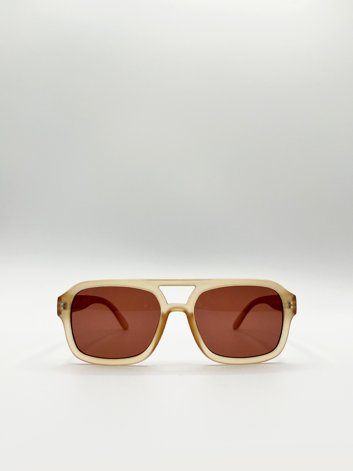 AFA Collective 70's Navigator Matte Sand Sunglasses