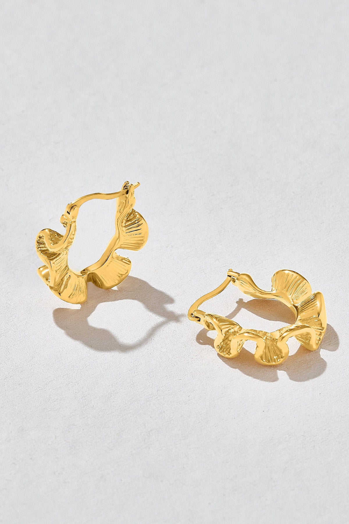 Dream Wave Gold Hoop Earrings - The Mercantile London