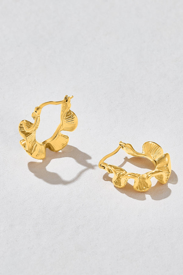 Dream Wave Gold Hoop Earrings - The Mercantile London