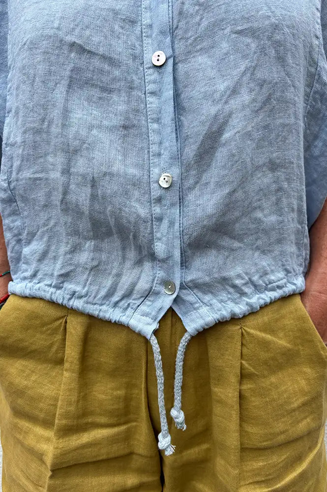 Linen & More Celeste Sky Blue Blouse