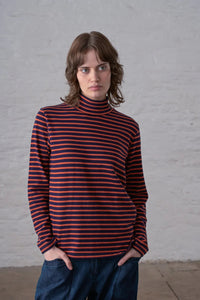 Bibico Jonie Striped Navy & Pumpkin Stripe Top